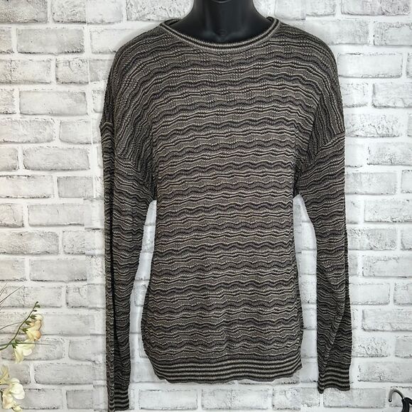 Vintage 90’s Pronto Uomo Sweater Long Sleeve Crewneck Knit Stripe SIZE XXL - Picture 1 of 6